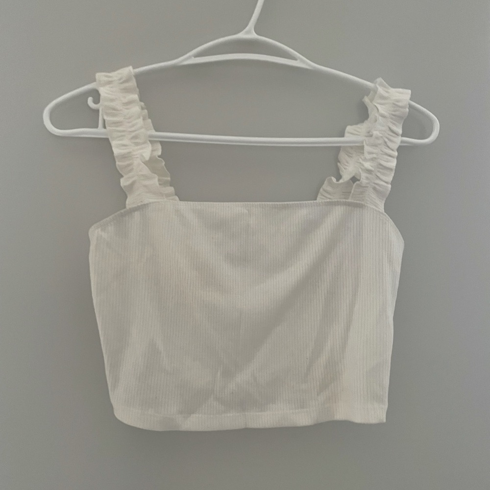 Aritzia white firecracker tank cropped